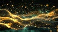 Digital wave particles flowing data stream background Royalty Free Stock Photo