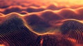 Digital wave particles forming an abstract data landscape Royalty Free Stock Photo