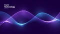 Digital Wave Pattern Background. Science Technology Presentation Vector.  Cyber Big Data Flow Particles Bokeh. Digital Neural Royalty Free Stock Photo