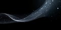 Digital wave pattern flowing through a dark background with luminous dots