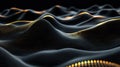 Digital wave pattern flowing particles rendering futuristic dark background Royalty Free Stock Photo
