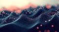 Digital wave pattern simulating data flow visualization Royalty Free Stock Photo