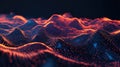 Digital wave patterns creating a futuristic data landscape Royalty Free Stock Photo