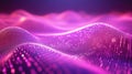 Digital wave processing data abstract purple background Royalty Free Stock Photo