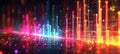 Digital wave spectrum with dynamic particle system in a data flow visualization. Conceptual representation of big data Royalty Free Stock Photo