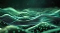 Digital wave surface creating abstract data particle network background Royalty Free Stock Photo