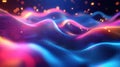 Digital wave surface creating abstract technology background with glowing particles Royalty Free Stock Photo