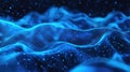 Digital wave surface with glowing particles moving Royalty Free Stock Photo