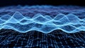 Digital Waveform Blue Grid Network Background Royalty Free Stock Photo