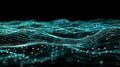 Digital Waveform: Tech Data Streams And Dynamic Light Effects, Network Communication, Abstract Technology Background Royalty Free Stock Photo
