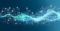 digital waveforms and circuits converging to form abstract symbols of various sports