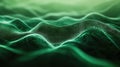 Digital waves creating abstract oscillating green particle surface Royalty Free Stock Photo