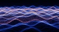 Digital Wavy Lines and Particles Forming an Abstract Sound Wave or Data Flow technology Royalty Free Stock Photo