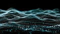 Digital Wavy Particle Background. Technology Data Visualization Concept. Abstract Flow Royalty Free Stock Photo