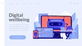 Digital wellbeing concept landing page.