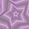 Digital whirling pentagonal star forms in violet hues