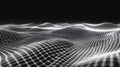 Digital wireframe grid with flowing wave surface Royalty Free Stock Photo