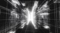 Digital wireframe grid lines forming abstract tunnel Royalty Free Stock Photo