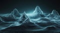 Digital wireframe landscape creating abstract futuristic mountain visualization Royalty Free Stock Photo