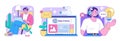 Digital Workday set. Flat vector illustration.