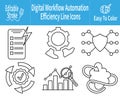 Digital Workflow Automation Icons Sheet Royalty Free Stock Photo