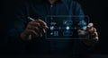 Digital Workflow: Optimizing Steps, Achieving Success. Interactive Process Management with Visual Flowcharts Royalty Free Stock Photo
