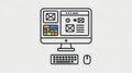 Digital Workspace Desktop Computer, Keyboard, Mouse, UI Design Royalty Free Stock Photo