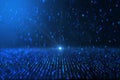 Digital world concept computer generated blue binary background