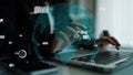 Digital World Interaction with Data Visualization and Technology Elements Representing Global Connectivity and Royalty Free Stock Photo