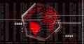 Digital world map and data processing image over timeline from 2006 to 2012 Royalty Free Stock Photo