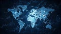 Digital World Map with Data Visualization and Modern Technology Elements Royalty Free Stock Photo