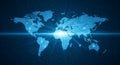 Digital World Map and Global Network Connection Royalty Free Stock Photo
