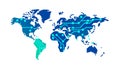 Digital World Map, Global Technology and Interconnected Networks, vector design Generative AI Royalty Free Stock Photo