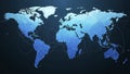 Digital World Map with Glowing Blue Connections and Data Points Royalty Free Stock Photo