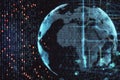 Digital world map with glowing futuristic interface Royalty Free Stock Photo