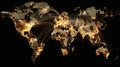 Digital World Map with Glowing Lights and Connecting Lines Showing Global Communication Royalty Free Stock Photo