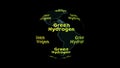 Digital world map with green hydrogen green text, concept as an alternative fuel that is clean energy Royalty Free Stock Photo