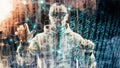 Digital world neural network algorithm digital transformation, cyber security concept Royalty Free Stock Photo