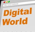 Digital World Shows Globalise Electronic And Globalization Royalty Free Stock Photo