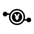 Digital Yen coin icon vector currency symbol for digital transactions for asset and wallet in a flat color glyph pictogram Royalty Free Stock Photo