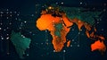 Digitalisation globalisation of Africa atlas world map