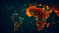 Digitalisation globalisation of South America and Africa atlas world map