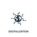 Digitalization icon. Monochrome simple sign from digitalization collection. Digitalization icon for logo, templates, web