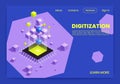 Digitalization Isometric Composition