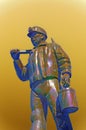 Digitally altered image of a statue of a miner in Walsenburg, CO