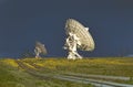 Digitally altered radio telescope dishes at National Radio Astronomy Observatory in Socorro, NM Royalty Free Stock Photo