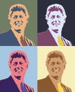 Digitally altered Warhol style view of Bill Clinton in four square configuration