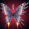 A digitally crafted butterfly with metallic and transparent elements, resembling Royalty Free Stock Photo