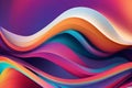 digitally created abstract background featuring layered waves with a smooth texture in a vibrant fusion of purple, blue, orange, Royalty Free Stock Photo