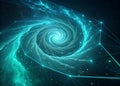 Abstract swirling cosmic nebula galaxy spiral motion glowing light space background isolated on transparent background Royalty Free Stock Photo